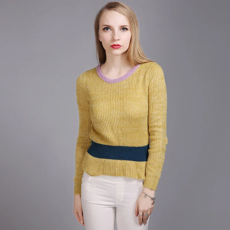 Вязание Свитер Женщин 2017 Шить Полный Рукавом Плюс Размер Пуловеры | Женская