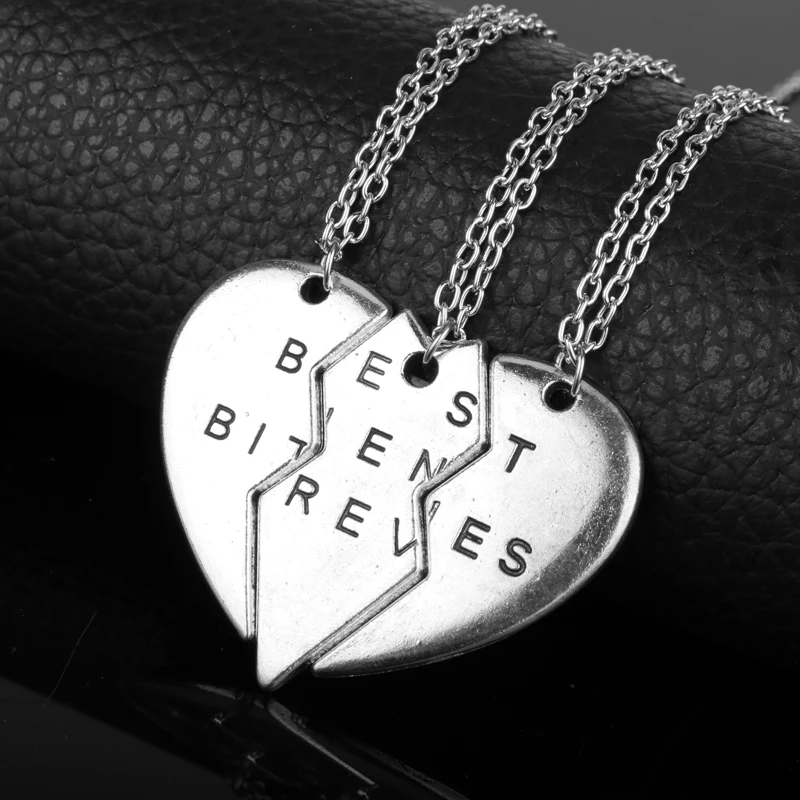 Комплект брелков Best Bitches стильное массивное ожерелье Collares Mujer выполненное из трех