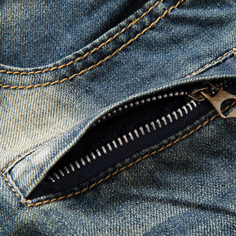 Мужские джинсы, Мужские байкерские джинсы, синие мужские джинсы Calca Masculina, джинсовые потертые, модные, облегающие, Pantalon Mezclilla Hombre Tuinbroek Man