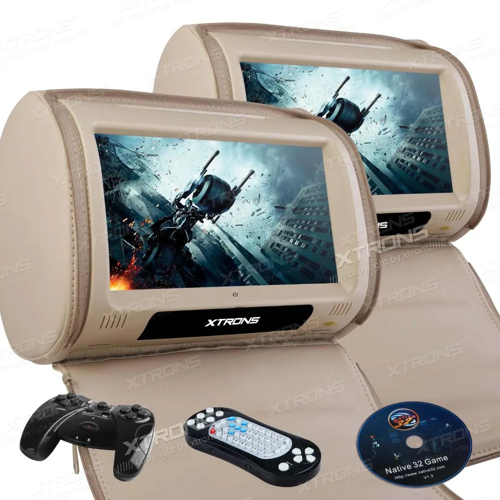 XTRONS мониторы 9 &quotHD сенсорный экран автомобильный подголовник DVD-плеер с ИК