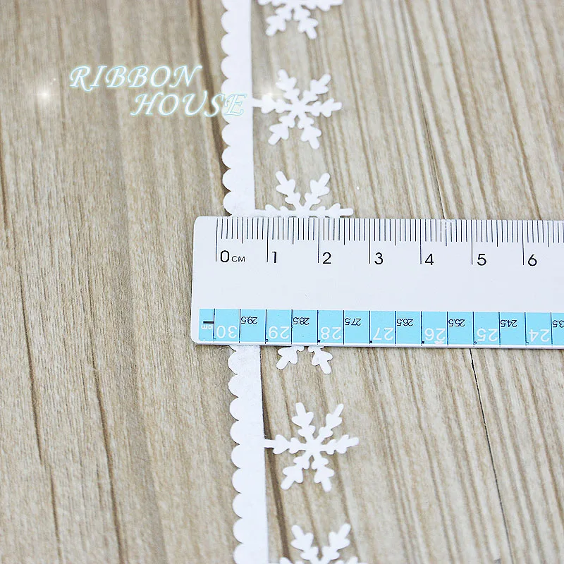 (5 м/лот) 25 мм Нетканая тканевая лента из снежинок ультразвуковая рельефная