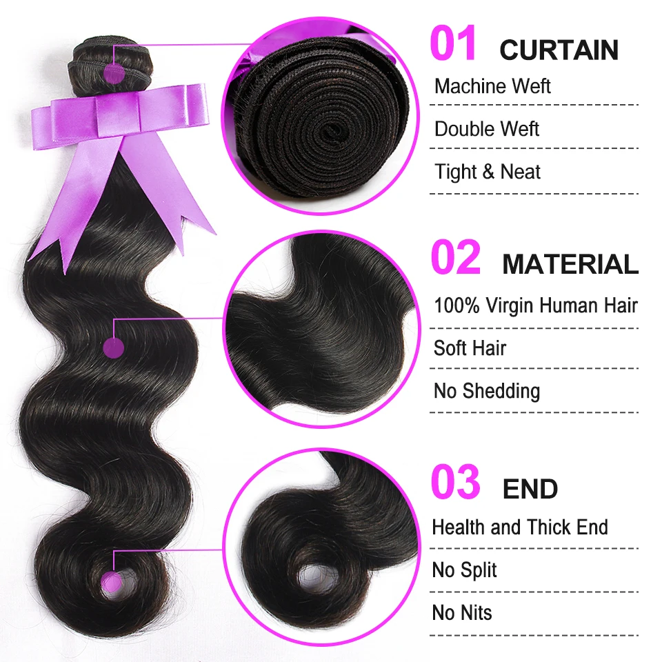 Горячая 360 Кружева Фронтальная Закрытие С Пучками Малайзии Тело Волна кружева