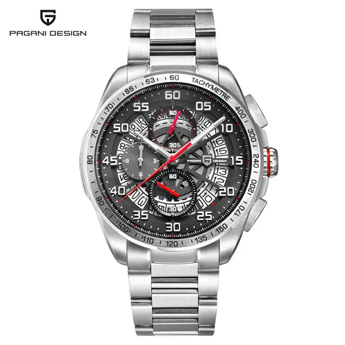 steel red PAGANI Дизайн повседневные спортивные часы с хронографом для мужчин многофункциональные водонепроницаемые мужские часы Топ люксовый бренд часы relogio masculino - Цвет: steel red