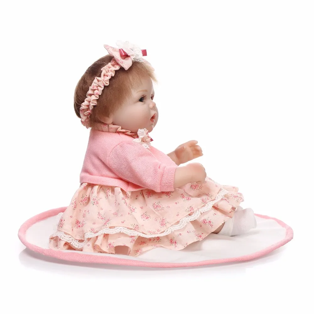 40 см силиконовая кукла для новорожденных детские игрушки девочек Bebes De Silicona 16