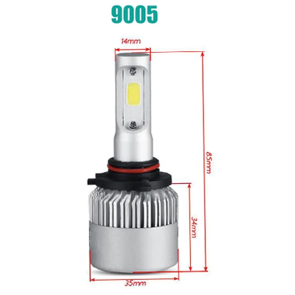 1 пара комплект светодиодных фар противотуманных S2 9005 LED 6000 K ближнего света
