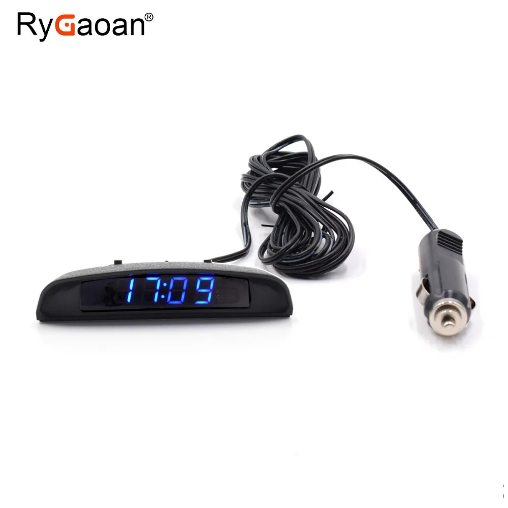 RyGaoan Интерьер 12V 3 в 1 классического автомобиля часы термометр и Напряжение
