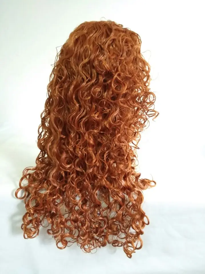 Высокое качество Косплей Храбрая сердцем Мерида парик Длинные оранжевые