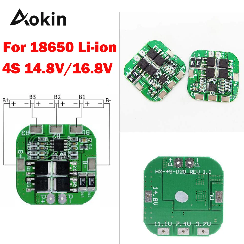 4s 14 8 v 16 20a пиковая литий ионная Bms Pcm плата защиты батареи для литиевых Licoo2 Limn2o4 18650