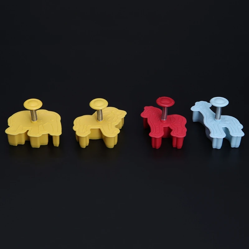 4 шт. 3D животных Пластик формы для печения Fondant(сахарная) формочка для кексом Инструменты для выпечки, сделай сам