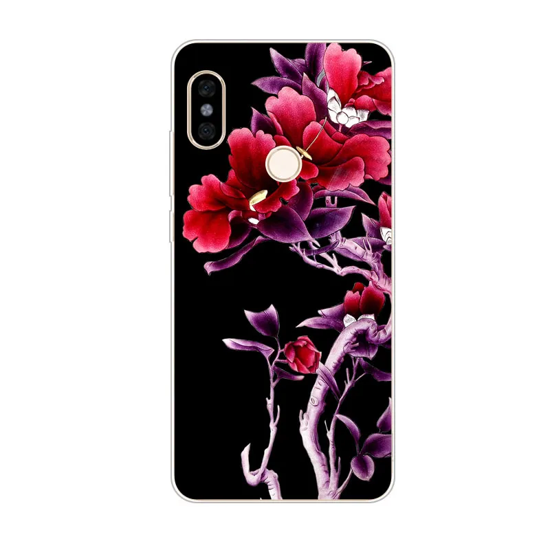 Чехол для Xiaomi redmi S2 силиконовый чехол с цветочным рисунком мягкая задняя крышка