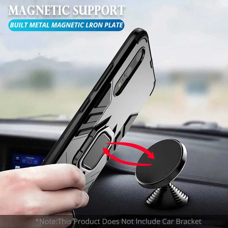 Finger Ring Bracket Case For Huawei Honor 7A Car Magnetic Adsoption Soft TPU+PC Back Cover for Protective Coques |