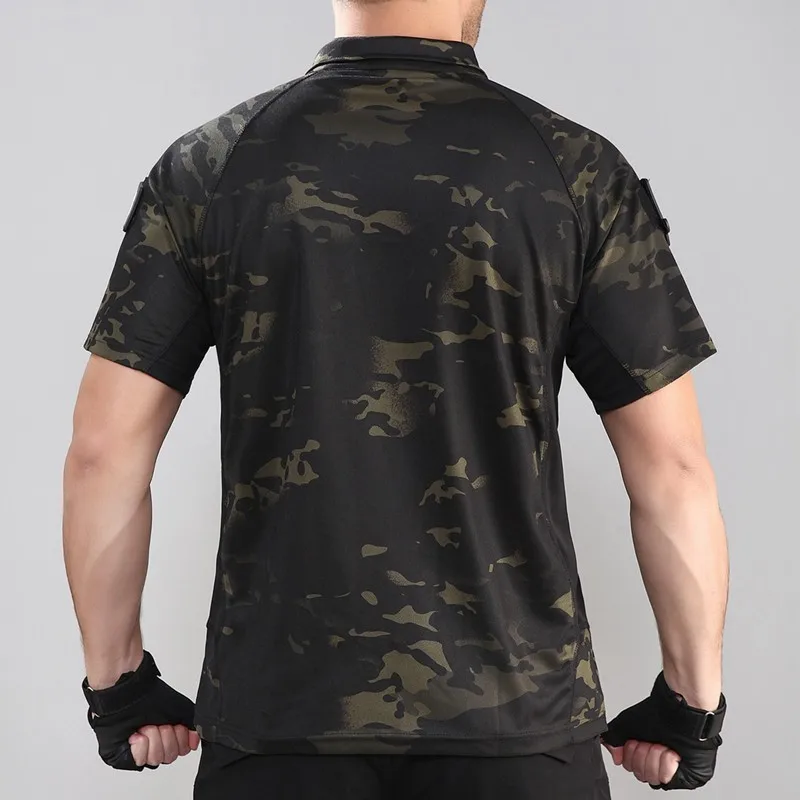 Камуфляжная уличная быстросохнущая тактическая футболка для мужчин летняя