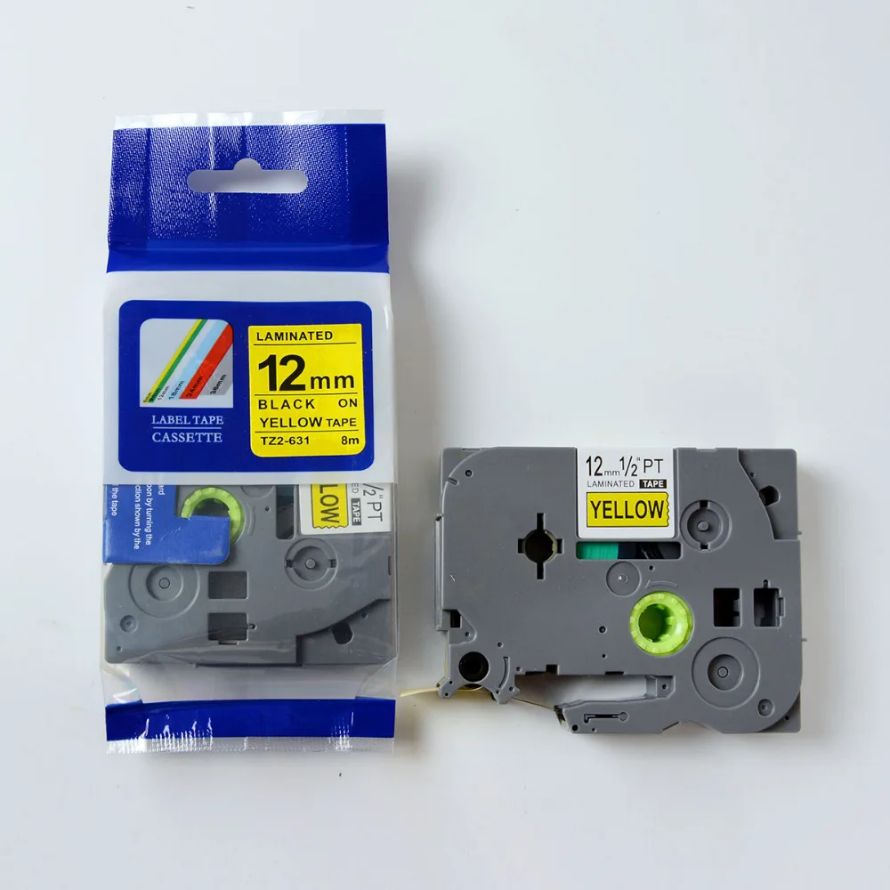 Лента для принтера TZ P-Touch совместимая с TZ2 631/TZ2-631/tz2 631/tz2-631/tz631/12 мм * 8 м/черная