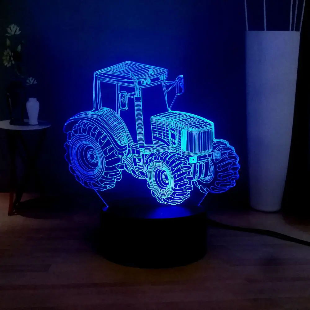 Мультфильм автомобиль 3D Визуальный ночник RGB многоцветный USB переключатель дистанционного светодиодный настольная лампа бутылка для освежителя воздуха детский подарок на день рождения Рождество