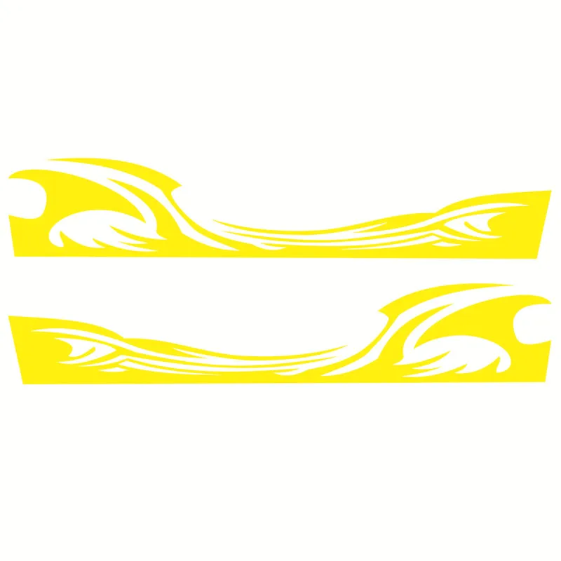 210x39 см наклейка для транспорта пламя Тотем кузова гоночная Боковая дверь длинные полосатые наклейки Автомобильная виниловая наклейки на автомобиль и наклейки - Название цвета: Цвет: желтый
