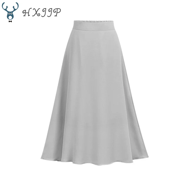 HXJJP женская элегантная эластичная шифоновая юбка с высокой талией Повседневная