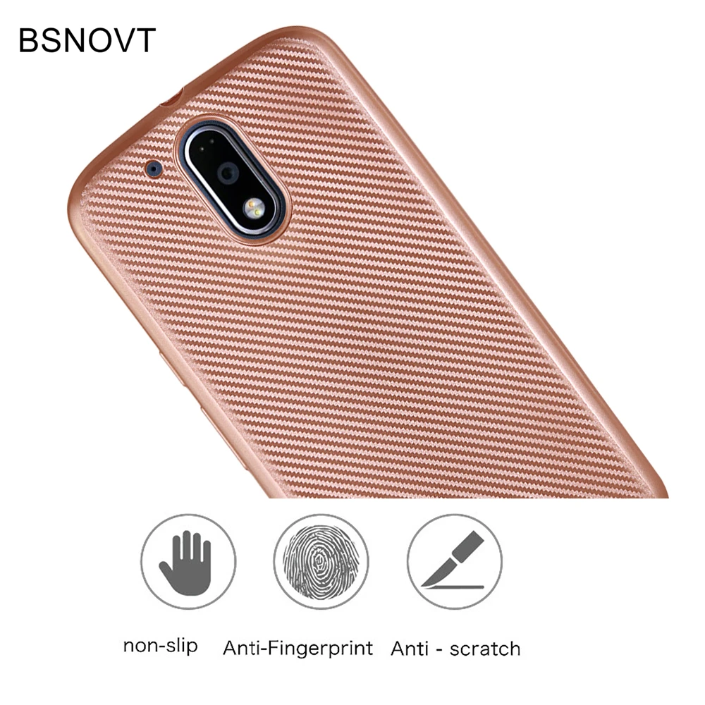 Чехол из мягкого углеродного волокна для Motorola Moto G4 Plus тонкий ударопрочный чехол