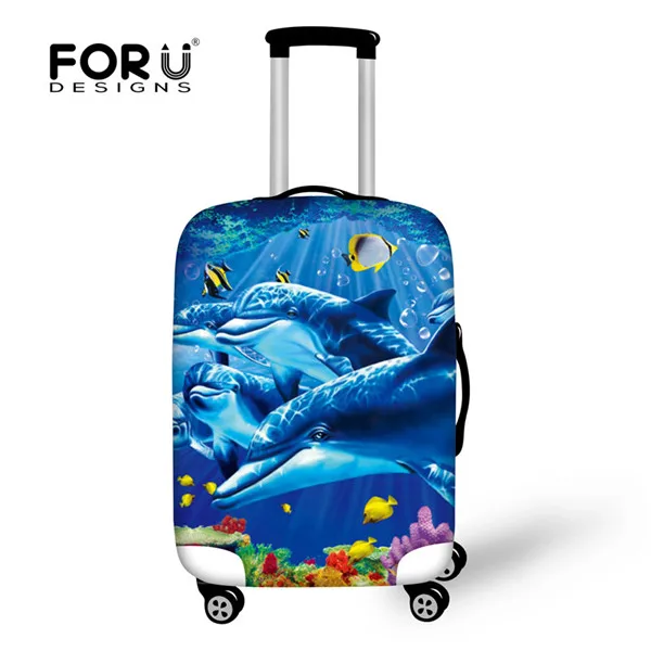 H5939 FORUDESIGNS/Забавный чехол с изображением животных дельфина для багажника подходит для 18-30 дюймовых чехлов Толстая эластичная Защитная защита от пыли для багажа - Цвет: H5939