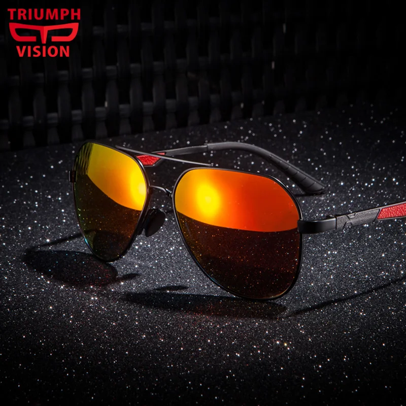 

TRIUMPH VISION Sun Glasses Male Mirror Polarized Shades Classic Oculos High Quality Driving Sunglasses Men