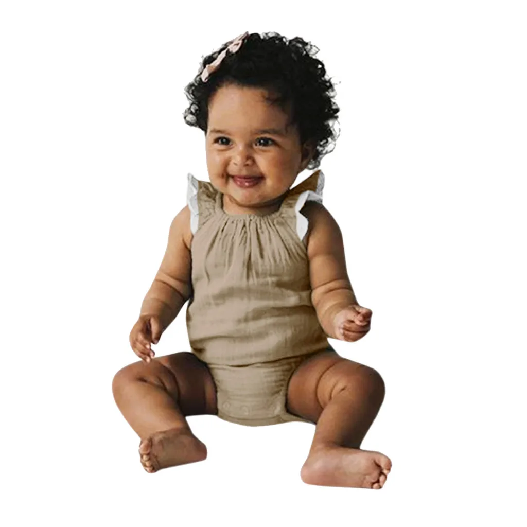 Perimedes/Летний кружевной однотонный комбинезон для малышей Vestido Infanti кружевное