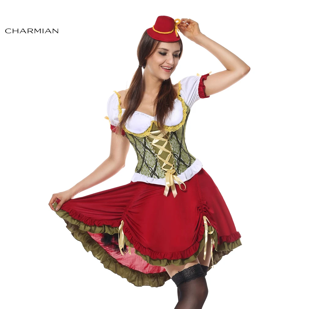 Charmian костюм на Хэллоуин для женщин пивной сад девушка Вечеринка Октоберфест