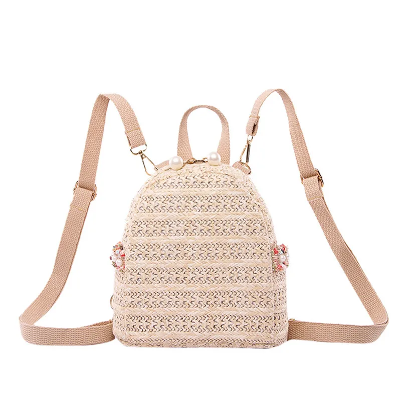 Модный плетеный соломенный рюкзак для женщин летние пляжные рюкзаки