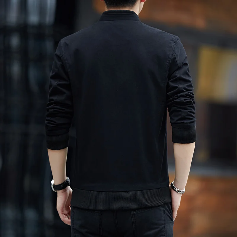 Для мужчин куртка 2019 Демисезонный Причинно Тонкий Костюмы Стенд воротник молния