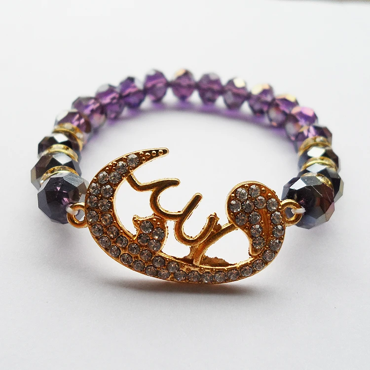 Мода ручной работы liberty фиолетовая Хрустальная оплетка Мусульманские