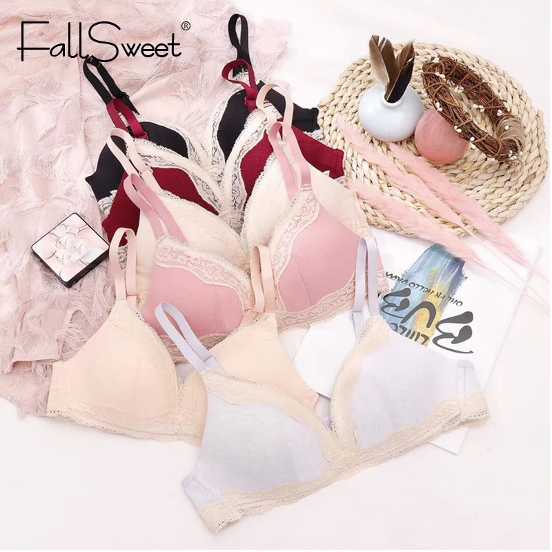 Женский бюстгальтер Fallsweet, лиф без косточек, милый бюстгальтер в стиле «лолита», чаши B, C, нижнее белье для девушек