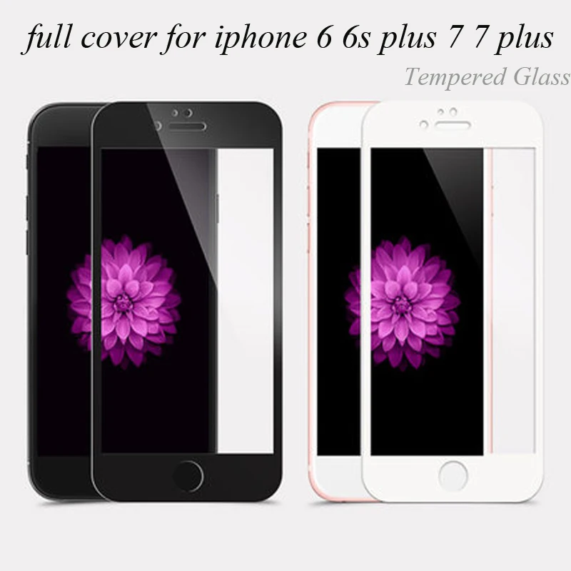 100 шт. для iphone 6 7 закаленное стекло углеродное волокно 3D изогнутые края на 6s plus