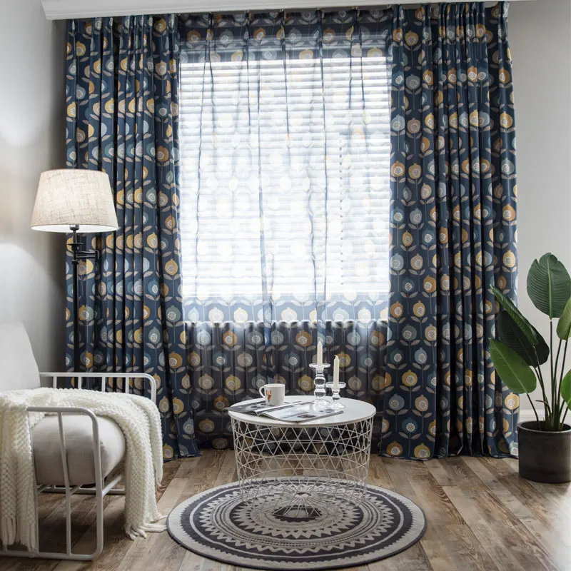Elegant Modern Leaves Pattern Blackout Windows Curtains for Living Room Bedroom Kitchen Decorative Window Screening | Дом и сад