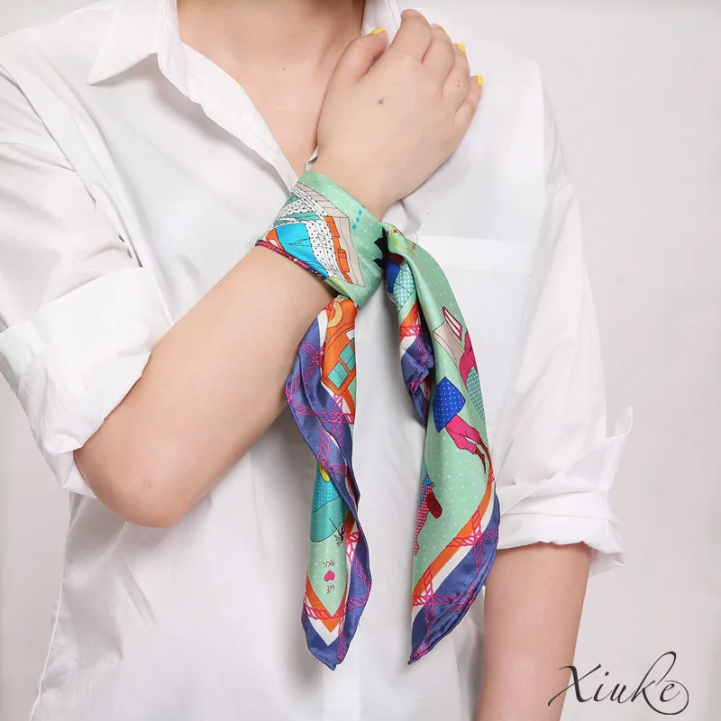 Новый дизайн шелковый шарф новый стильный женский модный повязка на голову