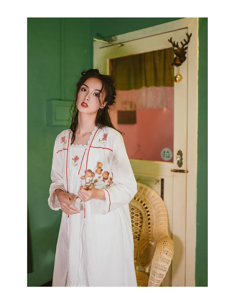 Two Pieces Sleepwear Women Robe Gown Sets Floral Kimono Long Strap Ruffle Night Mini Dress Cotton Nightgown Peignoir Set T183