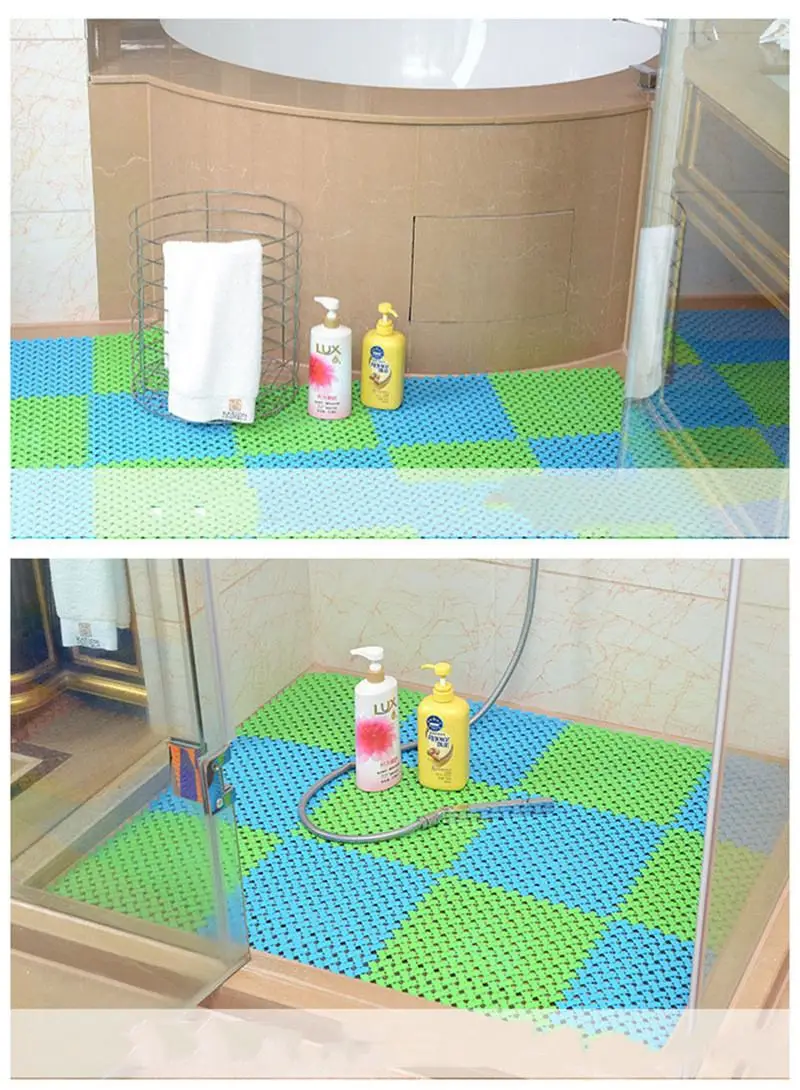 Mrosaa Противоскользящие коврики для ванной комнаты DIY мягкий ковер пластиковый волшебный пэчворк лобзик Сращивание головок стеклянная дверь Ванна Туалет поставка