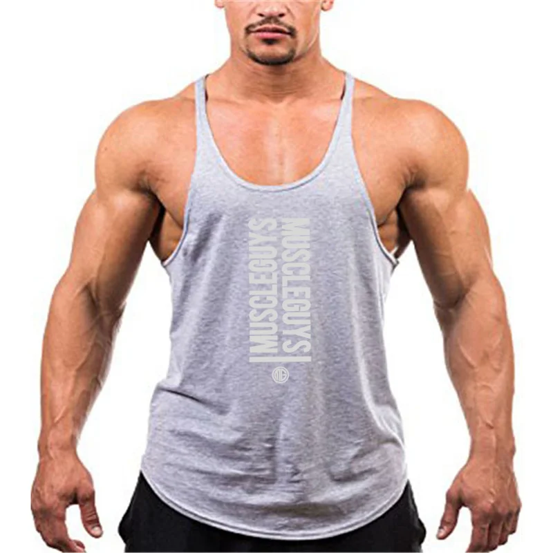 Летние майки Muscleguys для фитнеса мужские спортивные stringer мужская рубашка canotta