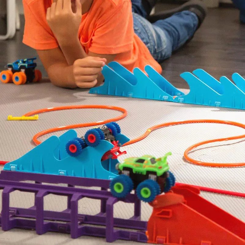 Набор Trix Truxs Monster Truck, как видно на ТВ-игрушка, трюковая машина, которая переворачивается, поднимается и молния, мощный 4 колесный диск, Рождественский подарок