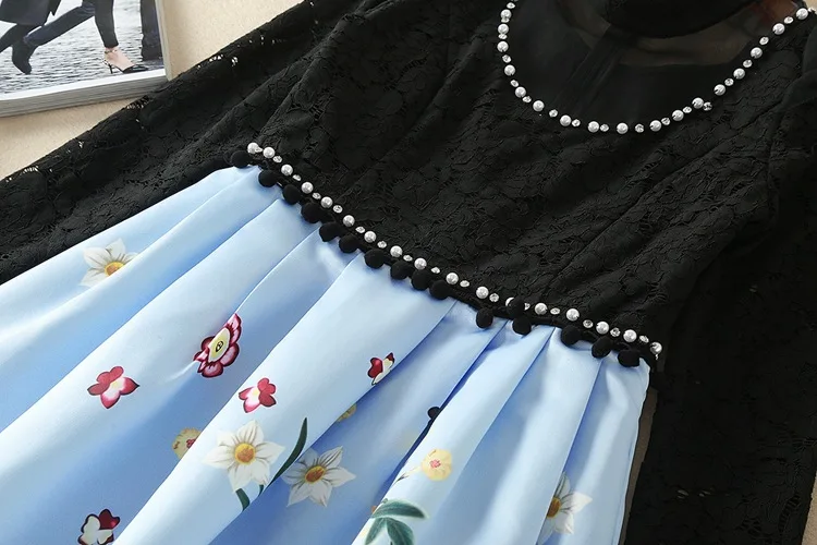 Высокое качество 2017 женщины весна взлетно-посадочной полосы моды Платье