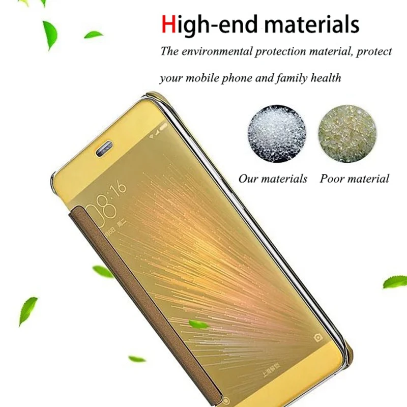 Translucent for Redmi Note 4 Mirror Case Flip Protection For Xiaomi 5A Gold Plating Plastic Phone Cover | Мобильные телефоны и
