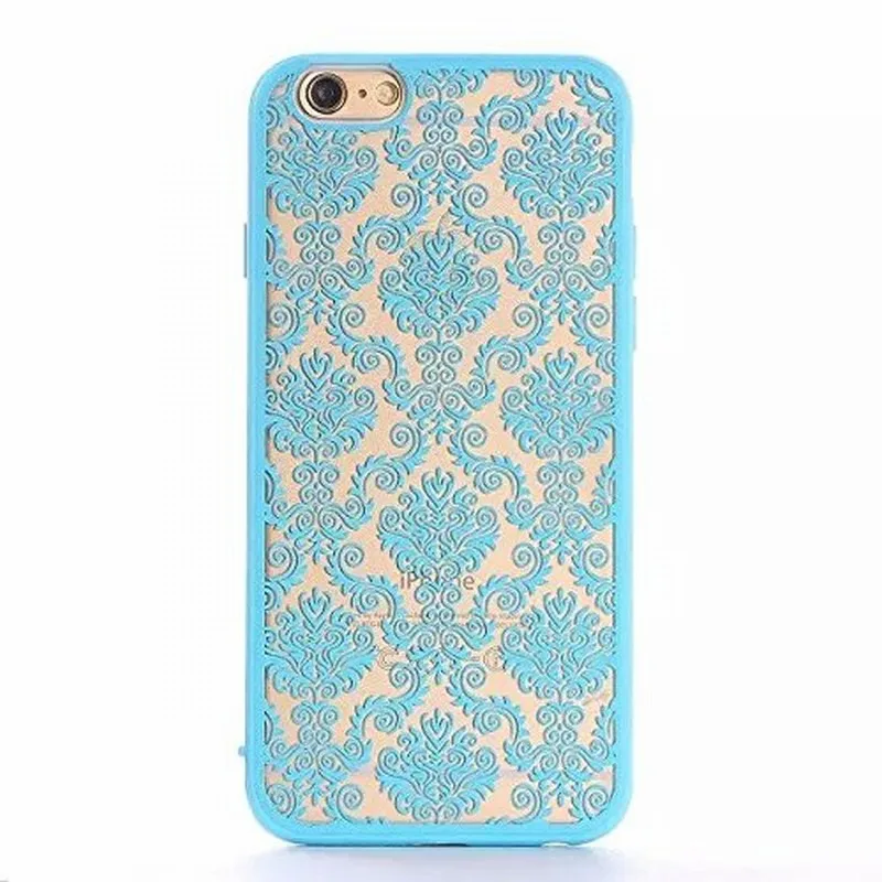 Portefeuille чехол для iPhone 6S 6 S 7 8X5 барокко ретро текстура жесткий пластик прозрачный