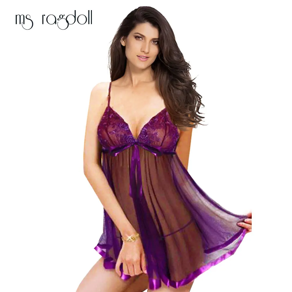 Sexy Lingerie Women Plus Size 6XL Erotic Underwear Hot Lace Sleepwear Party Gift Purple Dress for | Тематическая одежда и