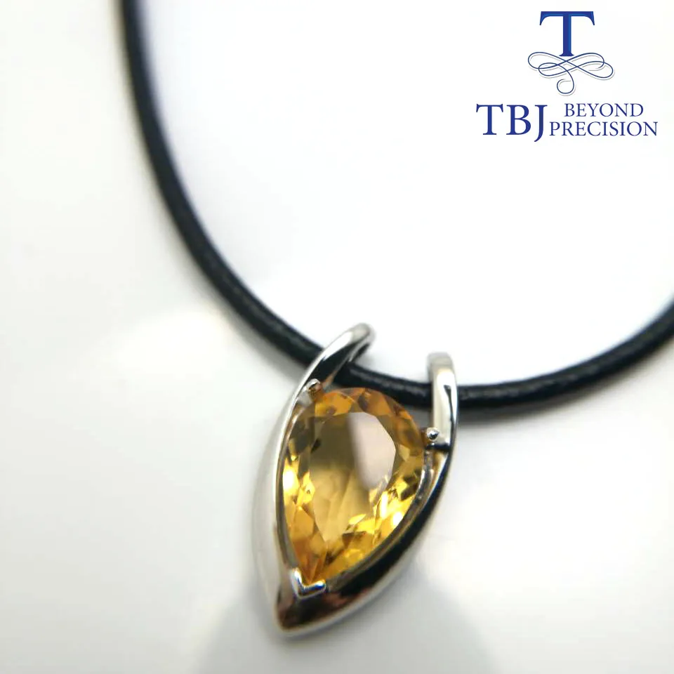 Подвеска в форме буквы TBJ серебряная подвеска V с цитрином nautral подарочной коробке