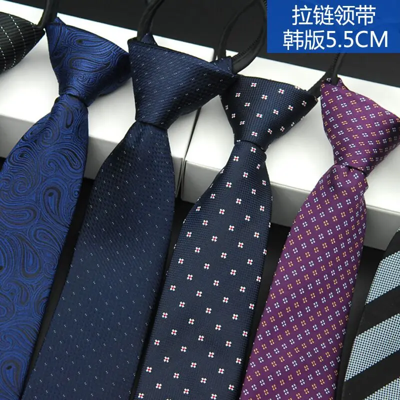 

SHENNAIWEI Fashion 5.5cm Men's neckties zipper ties arrow-type polyester silk tie