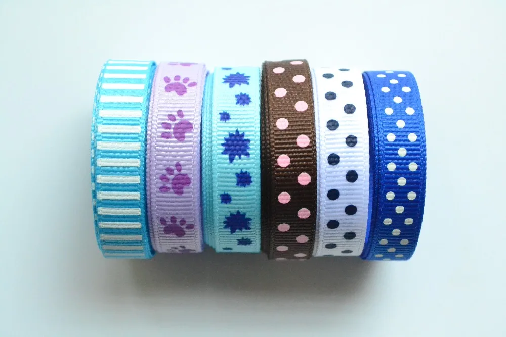 5 ярдов мульти смешанные печатные Grosgrain ленты одежды Швейные hairbow подарочная