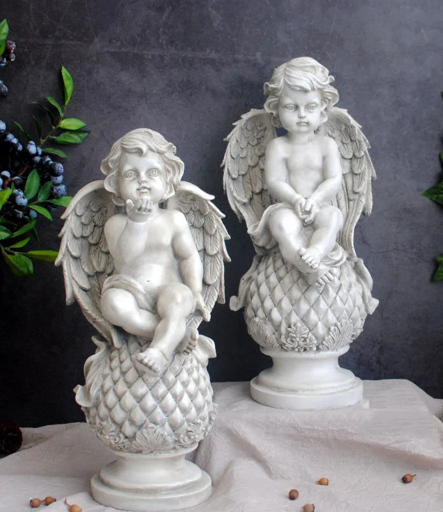 Европейский Старый Ретро Смола Ангел Сад украшение Свадебные украшения