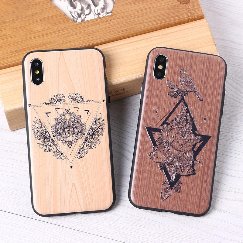3D рельефный Elephone Татуировка в виде русалки имитативный деревянный телефон для iPhone 6 6S 6Plus 7 7Plus 8 8Plus X XS Max чехол Capas Fundas