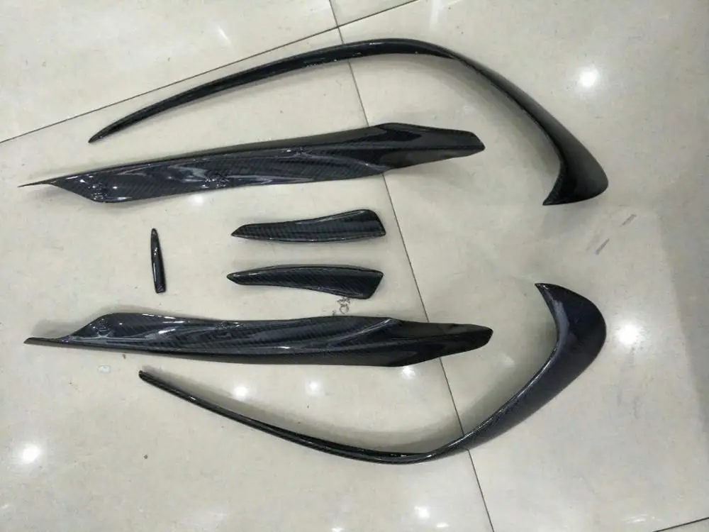 W176 углеродное волокно боковой разветвитель Canards фартук для Benz W176 a-calss подтяжка лица A180 A200 A260 A45 с Amg посылка - Цвет: Carbon Fiber 7PCS