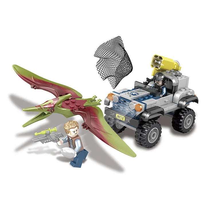 2 шт./лот Парк Юрского периода Pteranodon Chase Building Blocks Kit Bricks Classic Movie Model детские игрушки