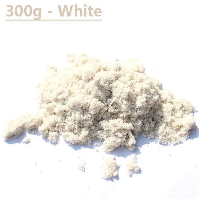 300g-White 300 г/пакет магический песок игрушки супер цветной динамический песок Крытая Арена игровой песок образовательная глина детские игрушки для детей - Цвет: 300g-White