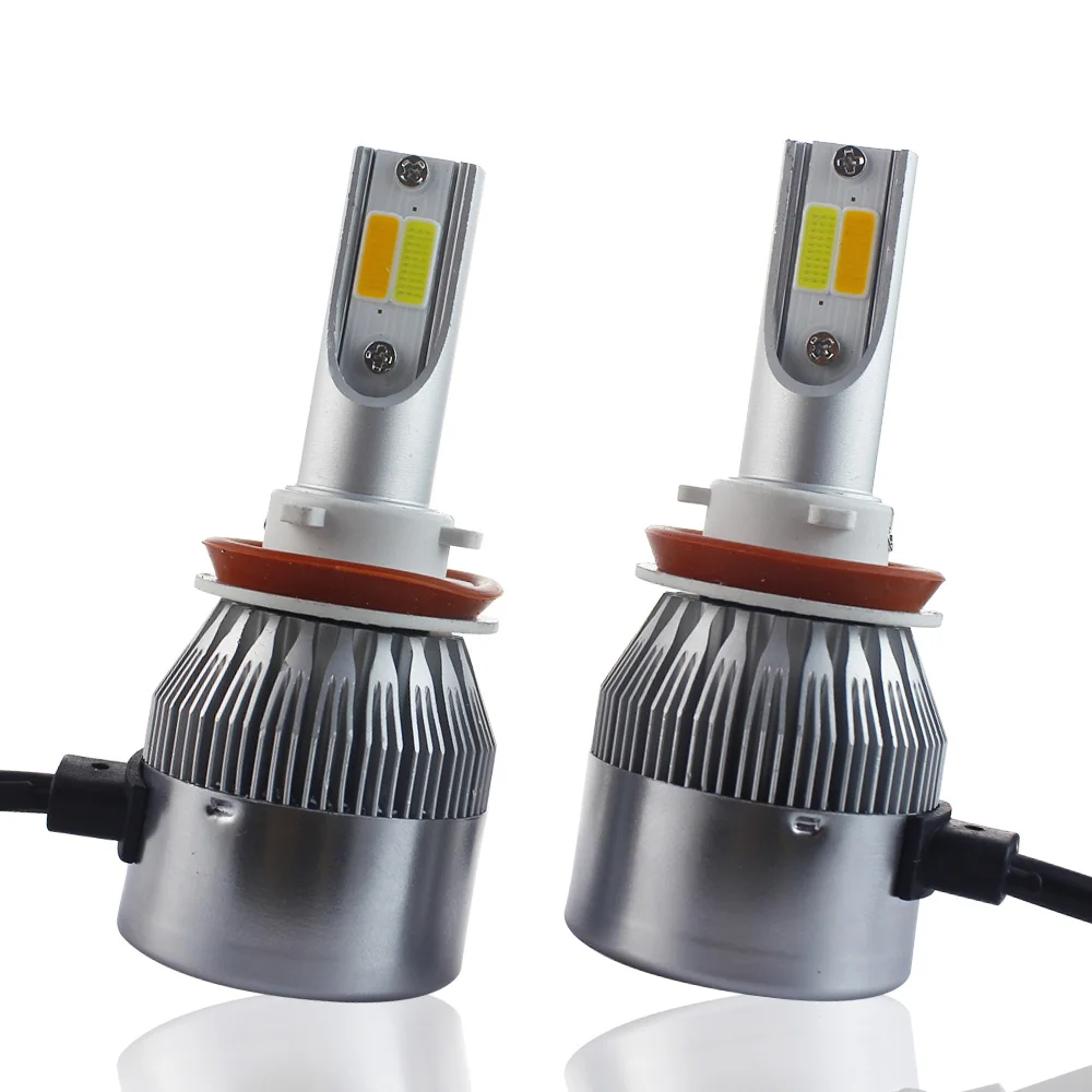 2 шт. светодиодный противотуманный фонарь H7 4300K H4 H11 H1 H3 9005 9006 60 Вт 7600LM|headlight bulb|car
