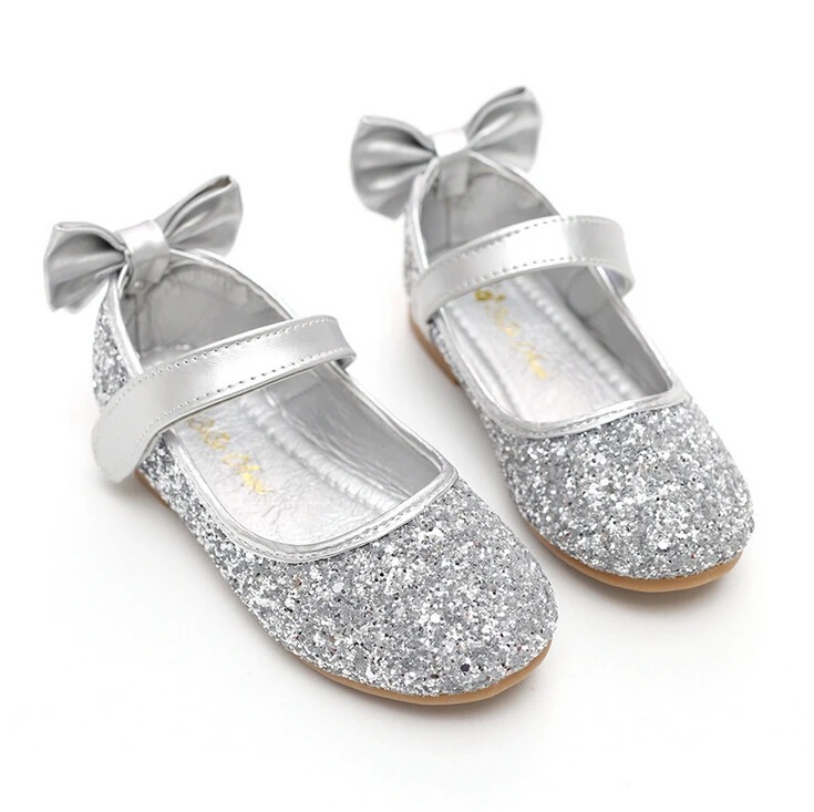 Kids Girls Glitter Princess Sandals Children Casual Wedding Shoes Square Heels Dress Party Size 26-34 | Детская одежда и обувь